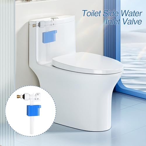Spülkasten Füllventil, G3/8 und G1/2 Messing Anschluß Spülkasten Ersatzteile Universelles Füllventil, Schwimmerventil Spülkästens für seitliche Toilettenspülkästen, Einstellbare Wassermenge
