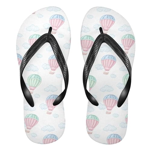 Burbuja Hot Air Balloons Flip Flops for Women Men, Soft Thong Sandals Rubber Slippers for Pool Beach Essentials