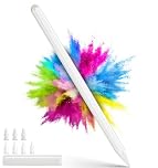 Pencil for iPad 2018-2025, Magnetic Wireless Fast Charging, 3-Mode Sensitivity, 8 Tips, Tilt Control, Palm Rejection, Stylus Pen for Apple iPad 10/9/8/7/6th Gen, Pro 11"/12.9"/13", Air 4/5, Mini 6