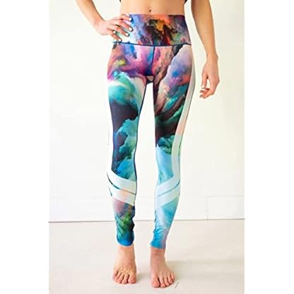 Colorado Threads Watercolor Yoga Pant-Multi Printed-XS Womens Active Workout Yoga Leggings Multi Printed Watercolor M - Image 3