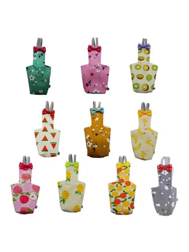 Lodoot Pañal de loro con pajarita colorida fruta floral cacatúa palomas pequeñas y grandes mascotas pájaros traje de vuelo ropa para mascotas pañal ajustable traje de vuelo