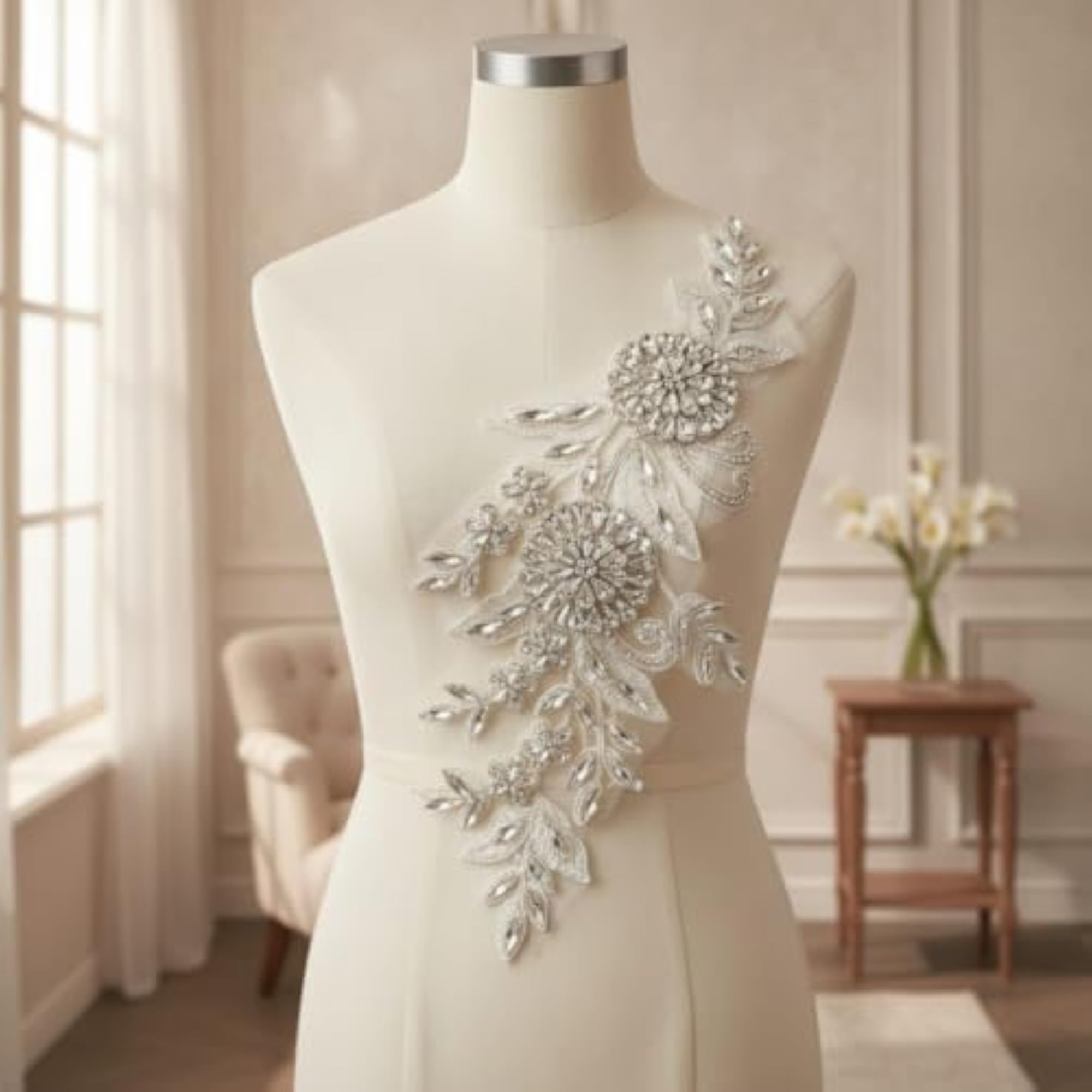 Sequined Floral Applique Embellishment for Crafts