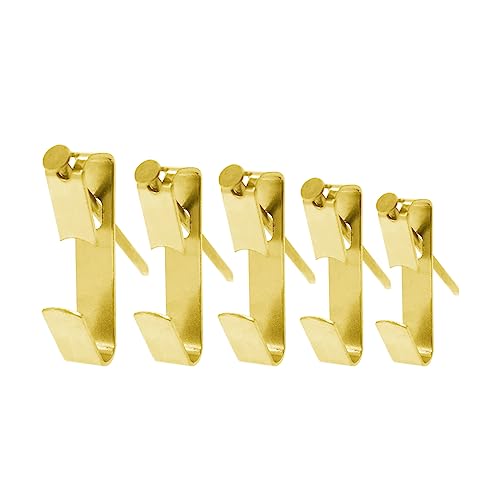 Image of 50 Pieces Picture Hanging Kit with Screws,SAFYY 100LB Picture Hooks for Hanging Pictures,Picture Hanging Hooks Heavy Duty,Wall Painting Hanging Hooks Picture Frame Hooks for Wall Mounting(Gold)