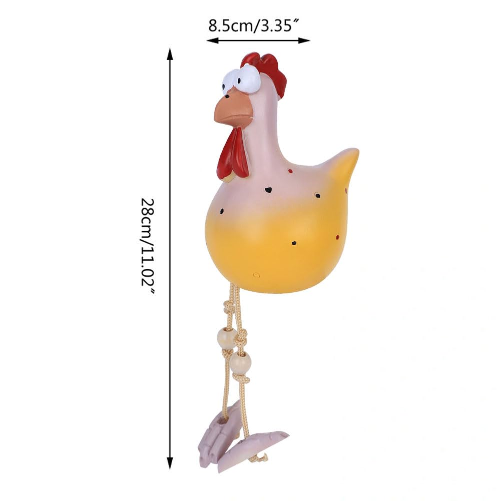 Romeeton Resin Chicken Sculpture,Resin Rooster Ornaments Funny Chicken Decor Ceramic Garden Statues Art Outdoor Yard Decorative Garden Stakes for Home Outside Courtyard Farmhouse Patio Yard (Yellow) - Image 3