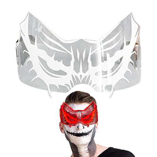 Viseira LED | LED acende óculos futuristas Teia de aranha e olhos de raposa - Óculos luminosos fanta