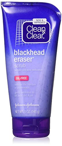 Clean & Clear Blackhead Eraser Facial Scrub with 2% Salicylic Acid Acne Medication, Oil-Free Daily Facial Scrub for Acne-Prone Skin Care, 5 oz (Pack of 3)