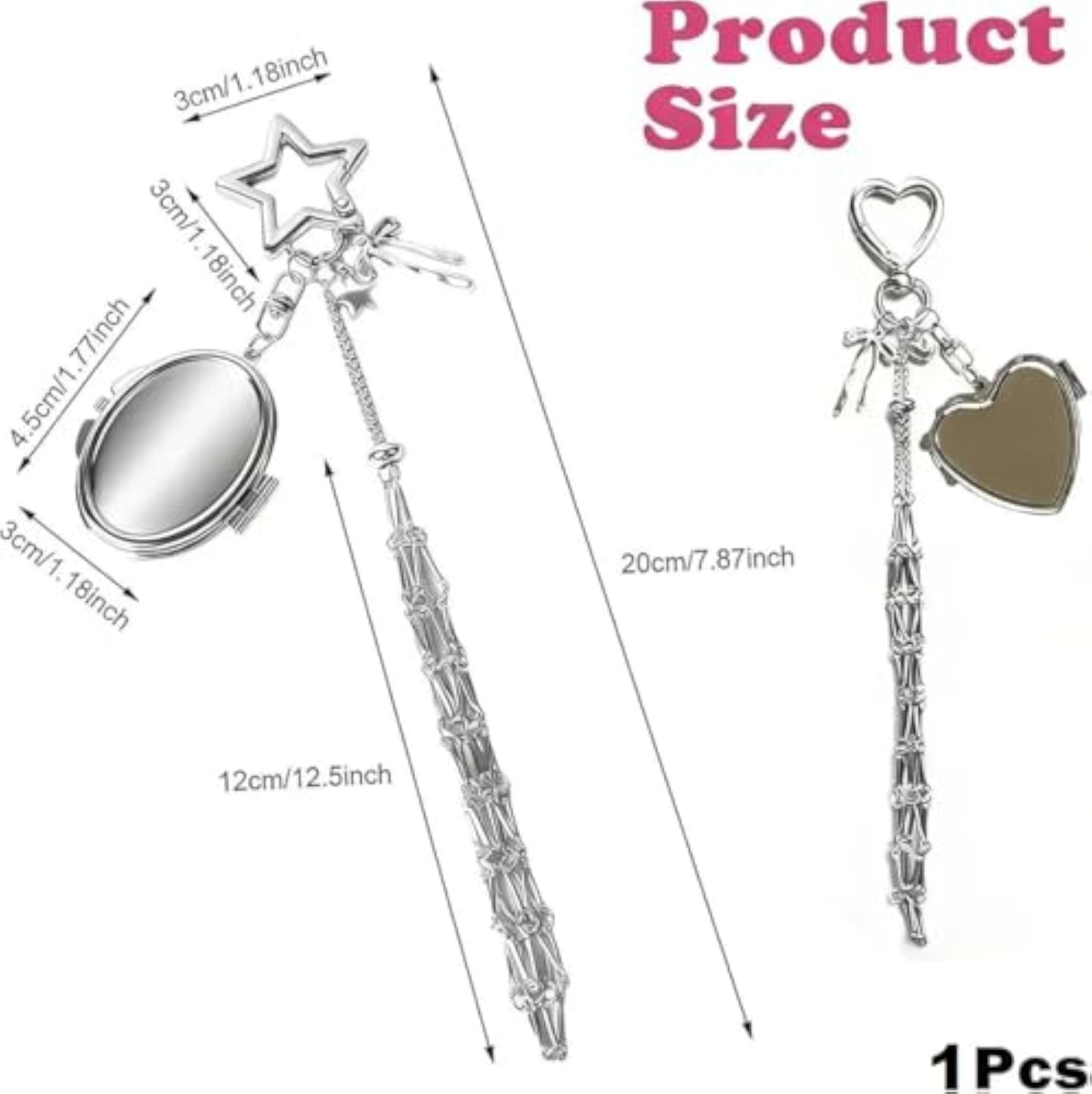 Lip Balm Holder Keychain with Mirror for Women