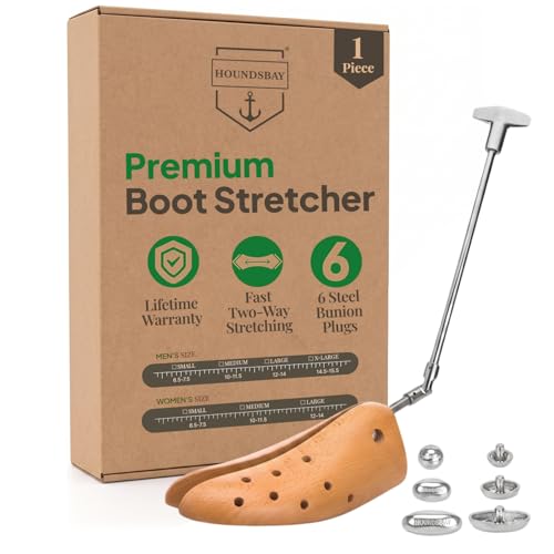 HOUNDSBAY Boot Stretcher for Men 9-11 M, Wooden Boot Expander & Widener