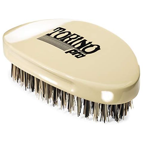 Torino Pro Wave Brush #1510 - By Brush King - Curved, Hard Palm/Military 360 Waves Brush Cover