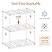 Lifewit Stackable Bottle Storage Organizer, Clear Freestanding Wine Holder for Cabinet, Large Slot Water Bottle Tumbler Cup Organizer for Pantry, Plastic Wine Rack for Fridge Cellar, 3Tier Hold 9