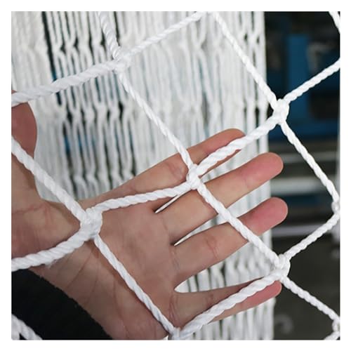 Rete da arrampicata, rete di protezione anticaduta bianca for recinzioni campi gioco, decorativa in corda intrecciata, reti for scale con maglia 10/5 cm, for balconi spesse 6 mm(6mm 5cm Mesh,2x10m)