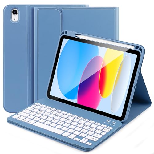 Zabatoco Tastiera iPad 11 Generazione (A16) 2025 & 10 Generazione 2022, iPad 10 Gen. Italiano QWERTY Tastiera Custodia per Modelli A2696/ A2757/ A3354/ A3355 (iPencil non incluso)