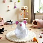 Beige Interactive Cat Toy, Mouse Shape Treat Dispenser, Food Storage Holder for Indoor Cats and Kittens, Cat Mice and Animals Toys for Pet Increases IQ Interactive & Food Dispensing - Image 4
