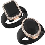 Rinfit Alianza de boda de silicona para mujer, anillos de promesa para ella, corte esmeralda con circonita cúbica, diseño patentado, Size 5, Silicona, Zirconia cúbica