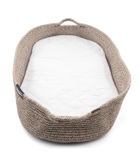 Image of Hygge + Cotton & Felt Basket, Ultra Durable and Sustinable Material, Easy to Clean and Store, Great for Baby Changing Station, Dog & Cat Bed Too! (Taupe)
