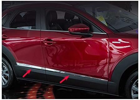 4Pcs ABS Chrome Car Exterior Body Side Door Molding Protector Cover Trim Strip Protector Guard Compatible for Mazda CX-30 CX30 2020 2021 2022 2023 2024 2025