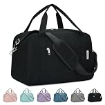 Narwey for Easyjet Cabin Bag 45X36X20 Underseat Travel Duffel Bag Holdall Tote with Wet Pocket Carry on Luggage Overnight for Women and Men 25L (Black)