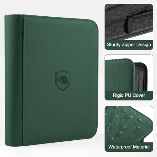 Image of Top Loader Binder 4 Pocket, Holds 160 Toploaders, 100 Toploaders INCLUDED | Toploader Binder for 3 inch x 4 inch Rigid Toploaders, Trading Card Binder for TCG, MTG, Sport Cards, PU Leather Cover, Side Loading