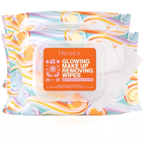 Pacifica Beauty, Glowing Makeup Remover Wipes, Glycolic Acid, Coc...