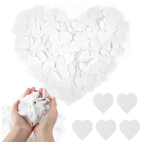 10000PCS Biodegradable Paper Confetti, 80g White Heart Shaped Wedding Confetti for Anniversary, Birthday, Graduation, Wedding, Bridal Shower & Baby Shower Parties Decorations (White)