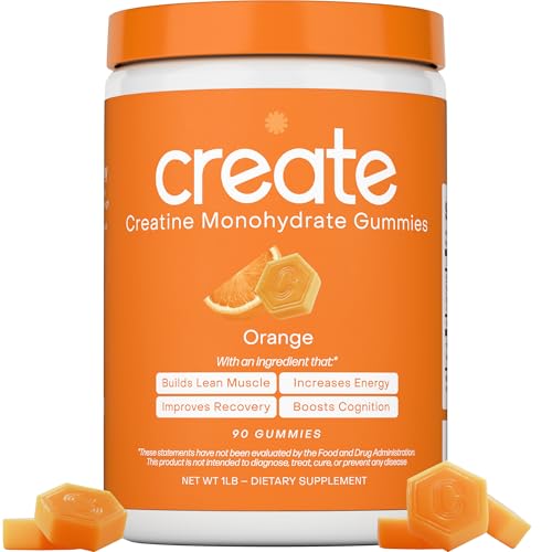 These 10 Creatine Gummies for Seniors Could Change Everything About How You Feel at 50+ 4 Create Creatine Monohydrate Gummies for Men & Women, Boost Focus, Strength, and Endurance, Anti-Melting Formula, Vegan, Gluten-Free, Non-GMO, 1.5g of Creatine per Gummy (Orange, 90 ct)