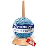 BarvA Yarn Holder 22 Lb Capacity w/ Acrylic Disk for 12 Inch Chunky Yarn Cakes | Smooth Bearing Spinner & Big Rubber Anti Slip Pads | European Wood Crochet Accessories & Pro Tools for Fiber Crafts