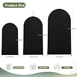 7.2FT Black Arch Backdrop Cover - Polyester Fitted Wedding Arch Stand Covers Round Top Chiara Arch Backdrop Cover for Birthday Party Banquet Photo Background Decoration - Image 3