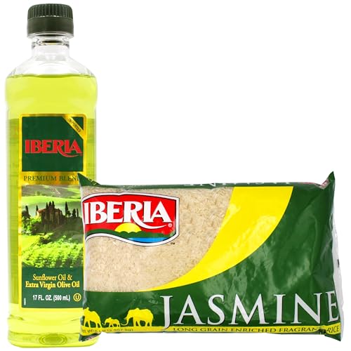 Aceite Iberia Extra Virgen y Girasol 17 Fl Oz + Arroz Jazmín 5 lbs miniatura 1
