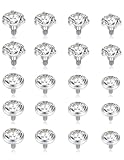 Akeoqi 20Pcs Dermal Anchor Tops 16G Surgical Steel Micro Dermal Piercing Jewelry CZ Ball Star Square Heart Triangle Shaped Internally Threaded Dermal Piercings for Women Men 2.5mm 3mm 4mm 5mm