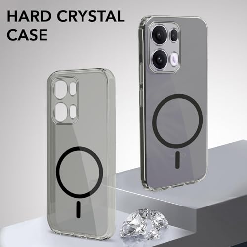 Image of Jkobi Lifetime Anti-Yellow MagSafe Compatible Clear Back Case Cover for Oppo Reno13 Pro 5G | Oppo Reno 13 Pro 5G (Sleek Hard Crystal | Shockproof and Camera Protection)