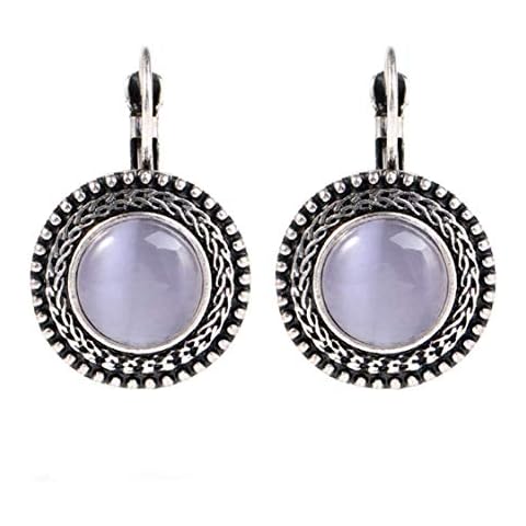 Idiytip Elegant Vintage Exaggerated Round Earrings For Women,Gray Cover