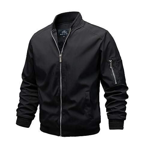 TLZC Men's Lightweight Bomber Jacket Windbreaker Slim Fit Active
