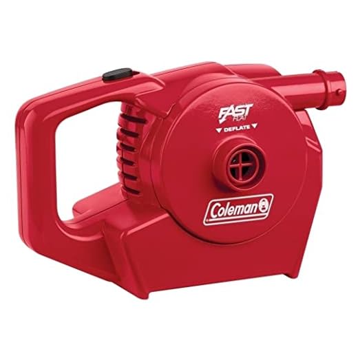 Coleman Luftpumpe elektrische Wiederaufladbar inklusive 12V und 230V Ladegerät, Rot, 2000019878