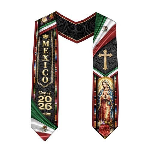 GritSon Mexican Stole Mexican Graduation Sash 2026 Graduation Sash Mexico With Aztec Pattern 1