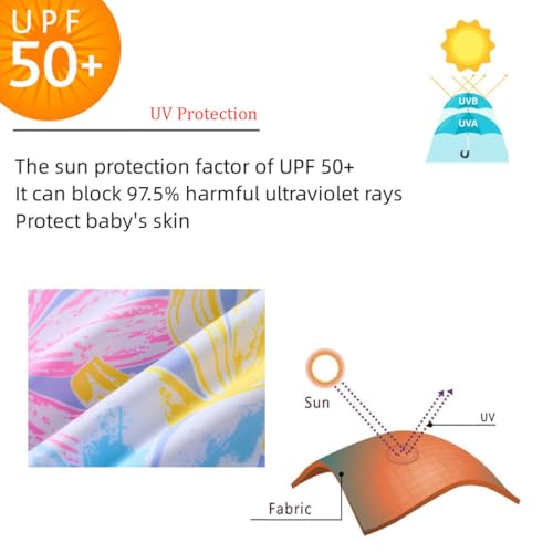 Image of UMELOK Girls Long Sleeve Rash Guard One Piece Swimsuits with UV Protection Sunsuit