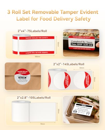 Image of NIIMBOT 3 Roll Set Label for Safe Secure Tamper Evident Sealing