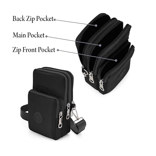 Image of JI Crossbody Phone Bag for Women Mini Wallet Bags with Adjustable Shoulder Strap Wallet Clutch Bag for Girls Zipper Phone Pouch Handbag