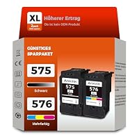 ANKINK Kompatibel Tintenpatrone Druckerpatronen als Ersatz für Canon PG 575XL CL 576XL PG575 CL576 Patrone 575 576 XL für TS3550i TS3551i TS3750i TS3751i TS3752i TR4750i TR4751i Schwarz Farbe 2 Pack