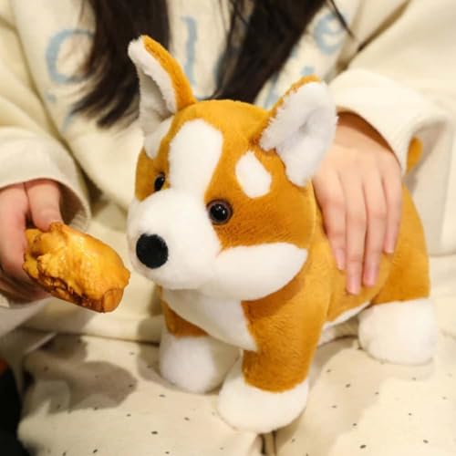 EPRHAY 25cm Niedlicher Corgi Plüschtier Kuschelig Weiches Spielzeug Welpen Stofftier Fülltier Spielzeug Kissen Aufmerksames Geschenk Dekorative Plüschpuppe