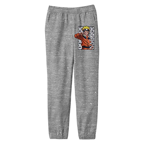 Bioworld Naruto Smiling Naruto Character Youth Athletic Gray Graphic Jogger Pants