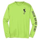 Dirty Hooker Fishing Gear, Long Sleeve Dryfit with Classic Black Logo (Lime Green, Large)