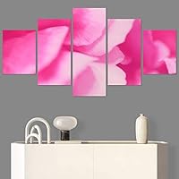 SIGNWIN 5 Panel Canvas Wall Art Pink Petal for Home Decorations Ready to Hang - 60