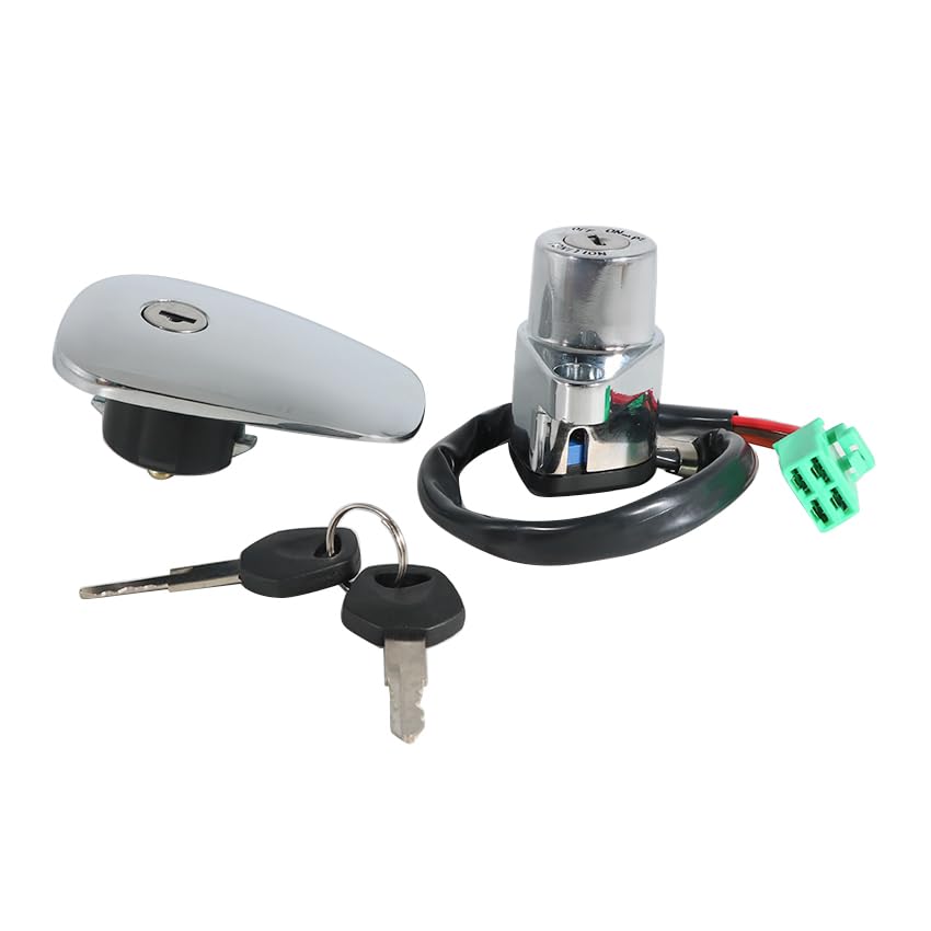Ignition Switch Fuel Gas Cap Seat Lock Keys for Suzuki 44200-38A00 44200-38A80, 44200-38A80-KEY 44200-38A90-KEY, for Suzuki VS800 Boulevard S50 2005-2009, VS1400 Boulevard S83
