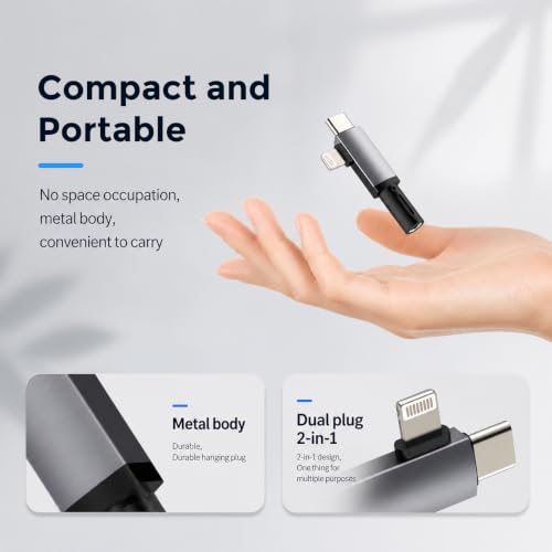 Image of Verilux 2 in 1 Audio Adapter USB C and Light to 3.5mm Jack Converter
