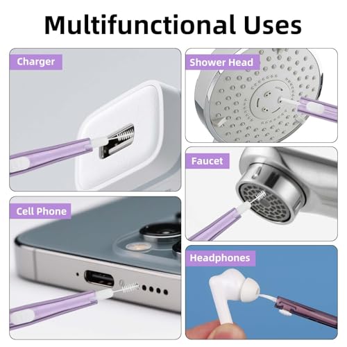 Image of 12 Pcs Phone Cleaner Tool for Charging Port and Speaker, 68mm Precision Brush, Phone Cleaning Kit, Ideal for Smartphones and Small Spaces(Brown)