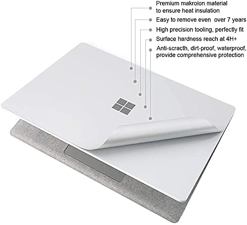 Image of XSKN Pure Color Full Body Bubble Free Computer Vinyl Decal Sticker Cover Protective Skin for Microsoft Surface Laptop 1 2 3 4 5 Model Computer (Surface Laptop 1&2 13.5 inch, Silver)