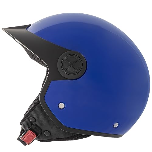 Piconet Casco Jet Frontino Moto Scooter Quad Custom Blu Ece 22-06 Taglia S - 2