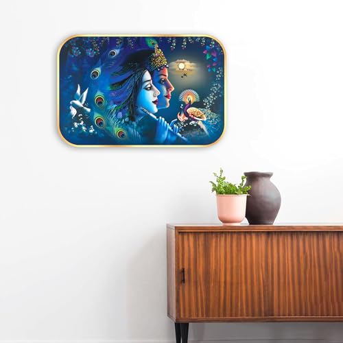 Image of Indianara Radha Krishna Art Painting With Frame | 18 Inches X 12 Inches