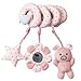 JINJIANG Juguetes Colgantes Espiral de Animales para Bebé Infantil Juguete Colgando en la Cuna con Peluches Coloridos Espirales para Cochecito Carrito niños niñas (Cerdo Rosa)