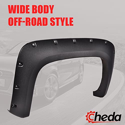 Cheda Fender Flares, Compatible With 2009 2010 2011 2012 2013 2014 Ford F150 Svt Raptor, Textured Wheel Cover, Fo1268100 Fo126910 #TOP2